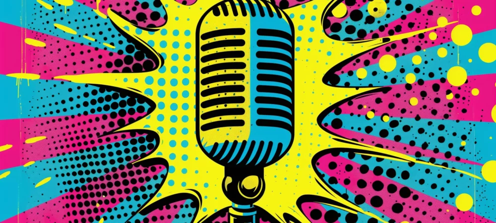 Image pop-art de microphone