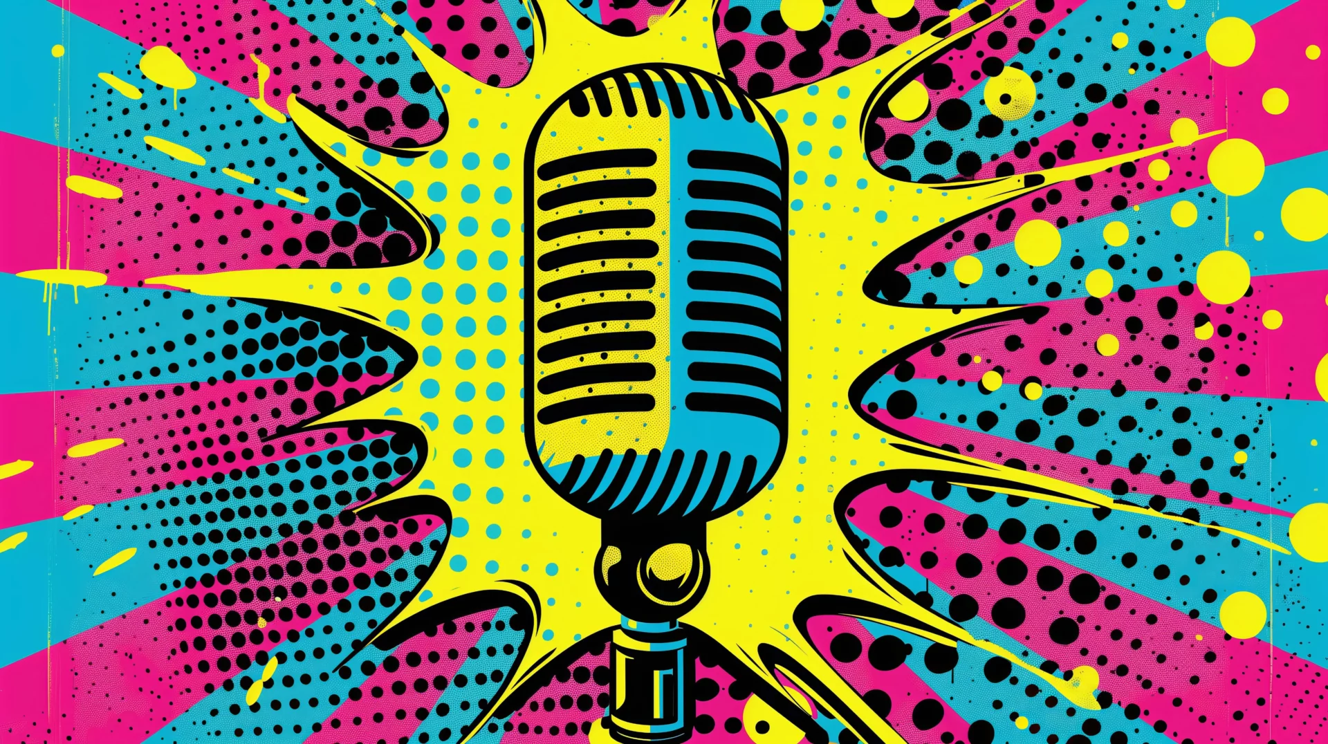 Image pop-art de microphone