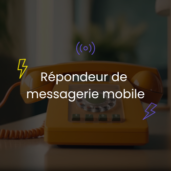 Téléphone rétro illustrant un répondeur de messagerie mobile