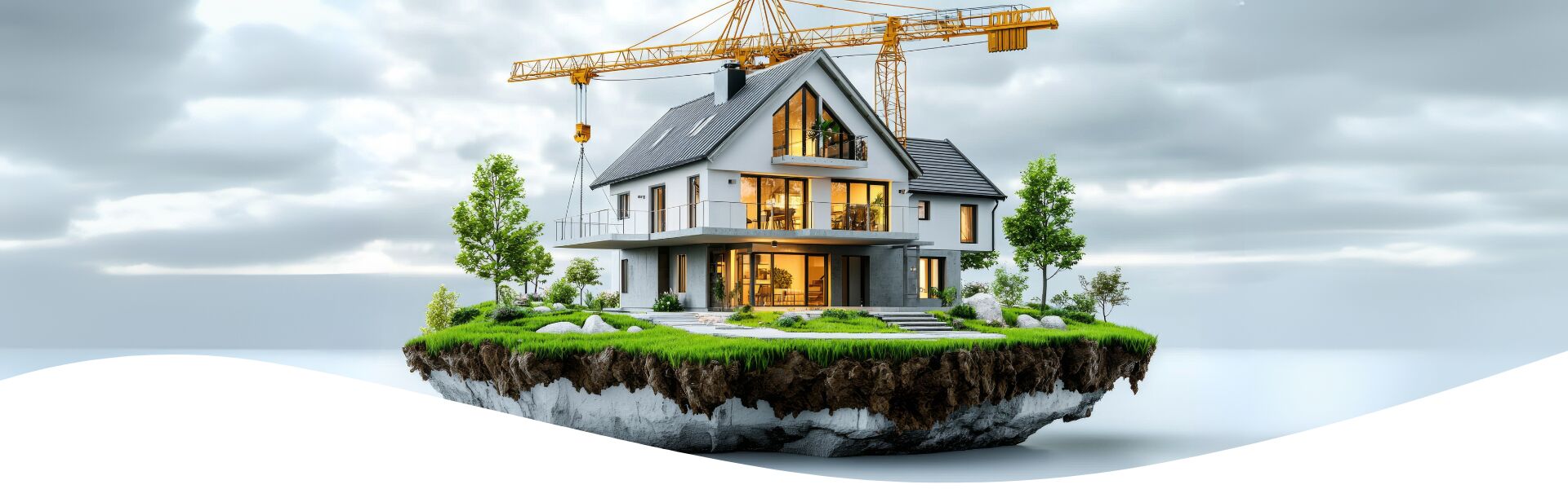 Visuel d’une maison en construction pour illustrer l’accueil téléphonique dans l’immobilier et le BTP